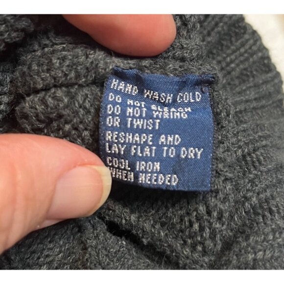 Polo Ralph Lauren XL Cable Knit V-Neck Sweater 100% Cotton Mens Gray hong kong - Picture 4 of 11